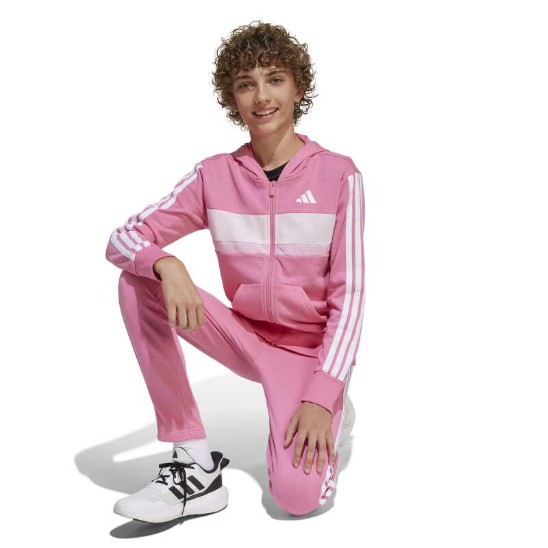 Adidas Seasonal Essentials Tiberio 3-Stripes French Terry Pembe Çocuk Eşofman Takımı - 5
