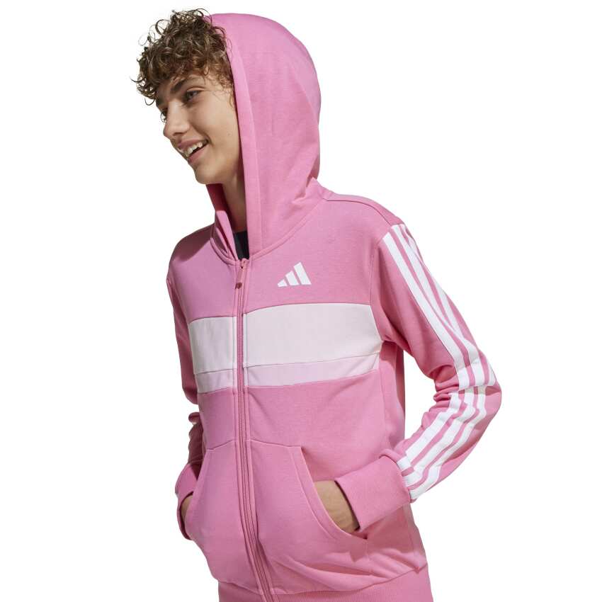 Adidas Seasonal Essentials Tiberio 3-Stripes French Terry Pembe Çocuk Eşofman Takımı - 6