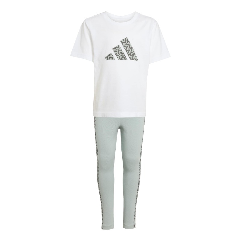 Adidas Seasonals Animal Set Beyaz Çocuk Tshirt Tayt Takım - Adidas
