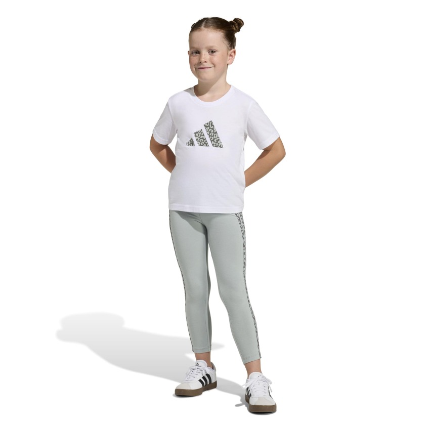 Adidas Seasonals Animal Set Beyaz Çocuk Tshirt Tayt Takım - 4