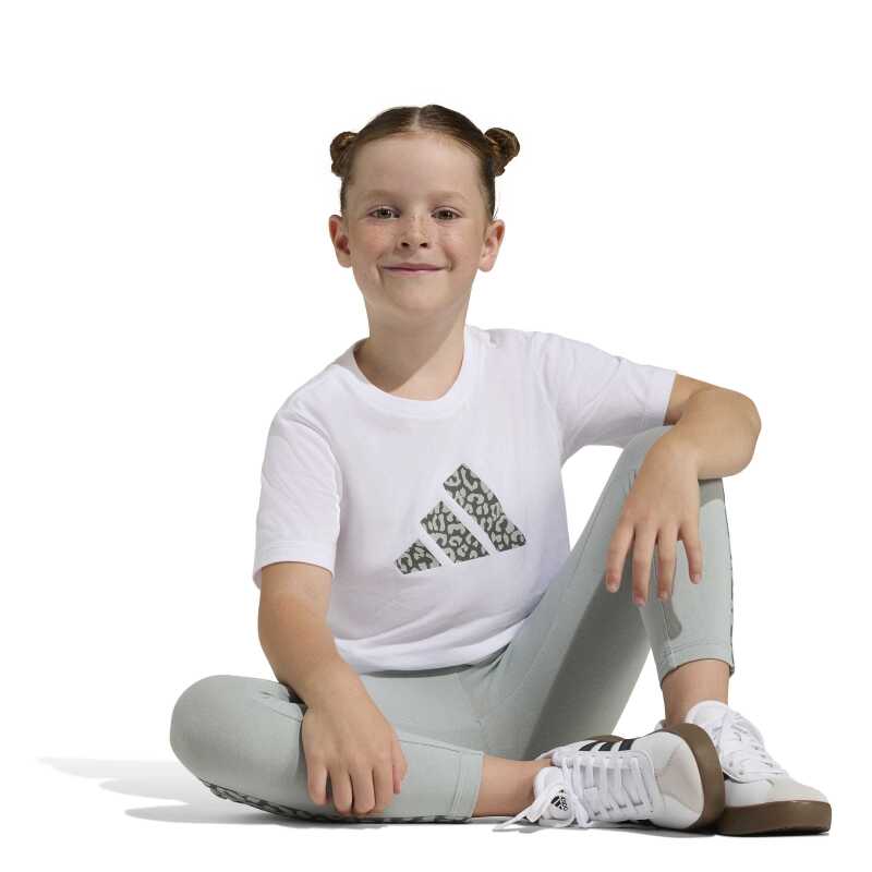 Adidas Seasonals Animal Set Beyaz Çocuk Tshirt Tayt Takım - 6