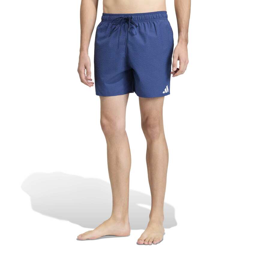 Adidas Seersucker Çizgili Mavi Erkek Mayo - 1