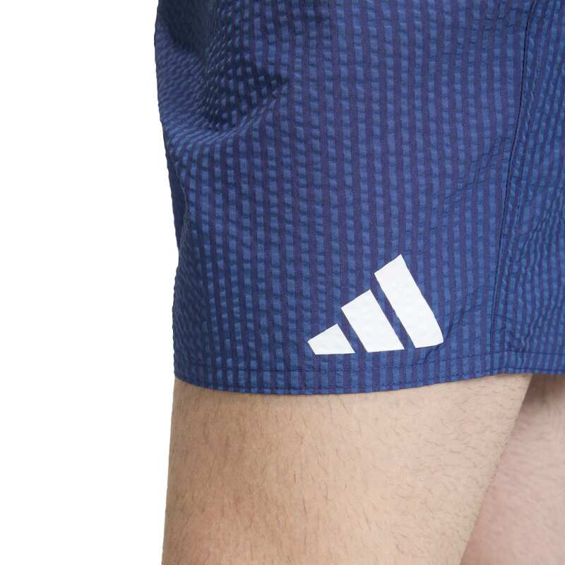 Adidas Seersucker Çizgili Mavi Erkek Mayo - 5