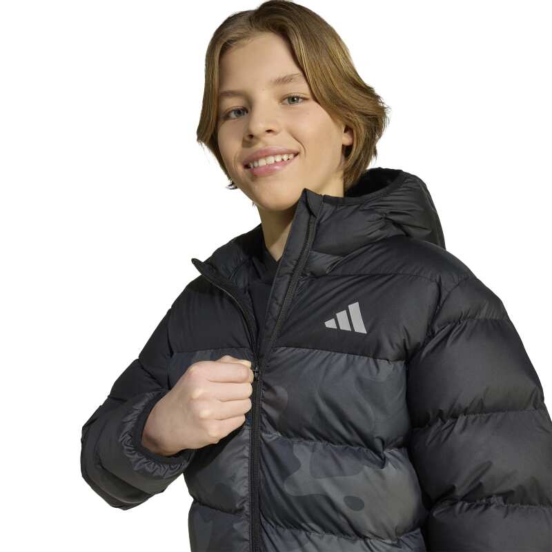 Adidas Sentetik Dolgulu Grafik Baskılı Siyah Çocuk Mont - 5