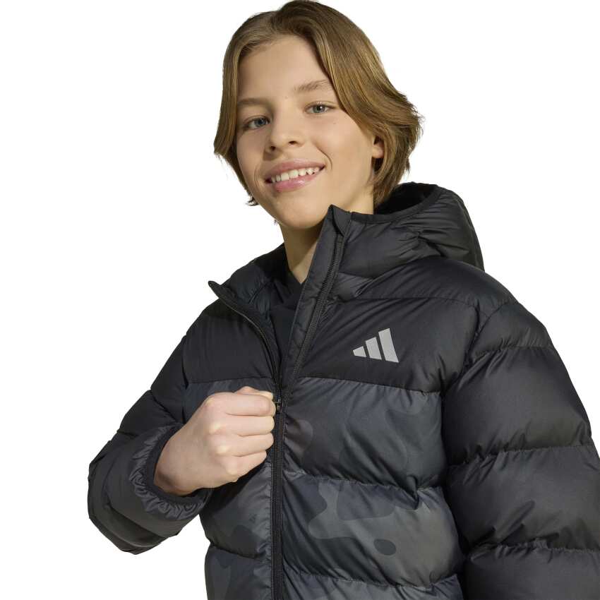 Adidas Sentetik Dolgulu Grafik Baskılı Siyah Çocuk Mont - 5