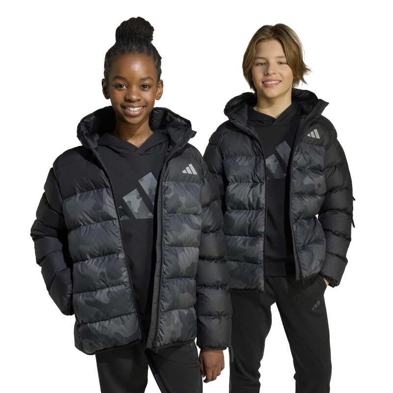 Adidas Sentetik Dolgulu Grafik Baskılı Siyah Çocuk Mont - 8
