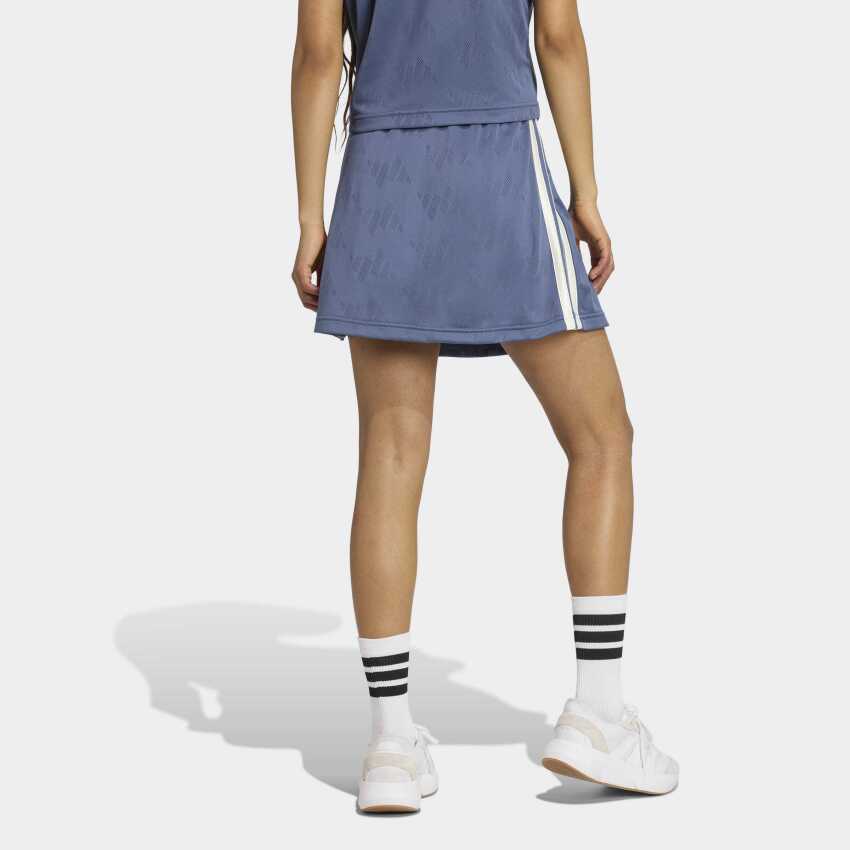 Adidas Stadyum 3-Çizgili Tenis Esintili Jakarlı Kısa Mavi Kadın Etek - 2