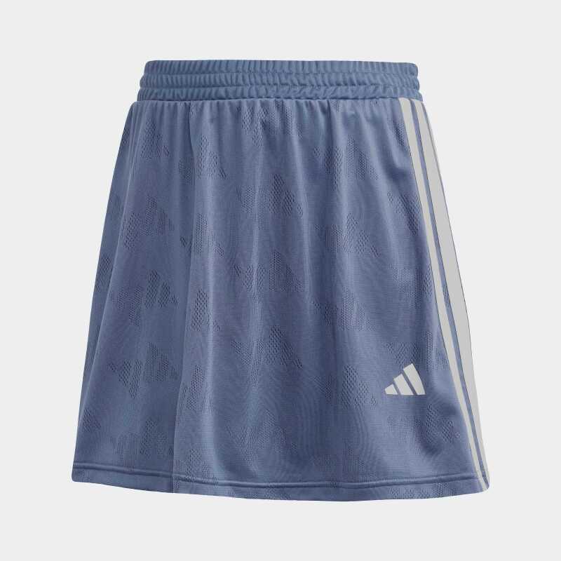 Adidas Stadyum 3-Çizgili Tenis Esintili Jakarlı Kısa Mavi Kadın Etek - 6