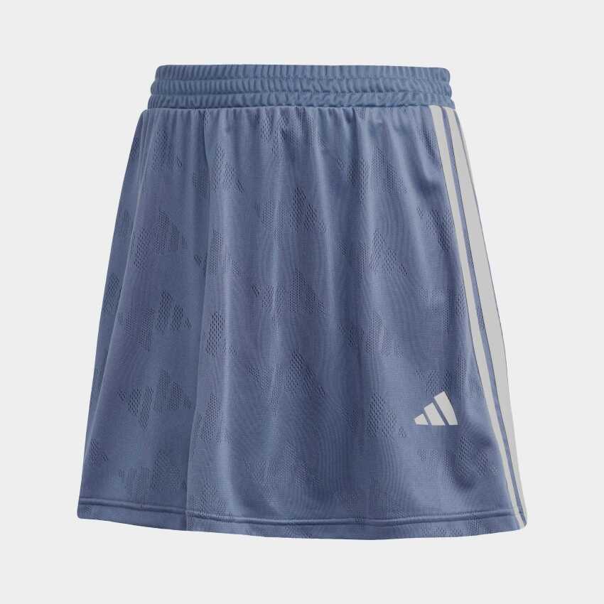 Adidas Stadyum 3-Çizgili Tenis Esintili Jakarlı Kısa Mavi Kadın Etek - 6