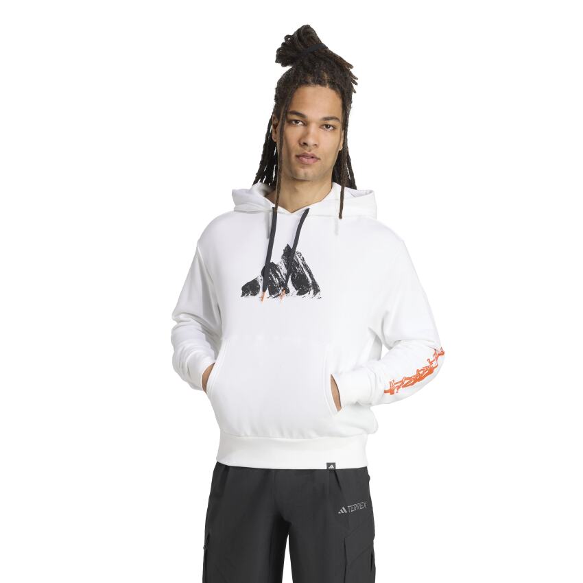 Adidas Terrex Snow Adventure Graphic Kapüşonlu Beyaz Erkek Sweatshirt - 1