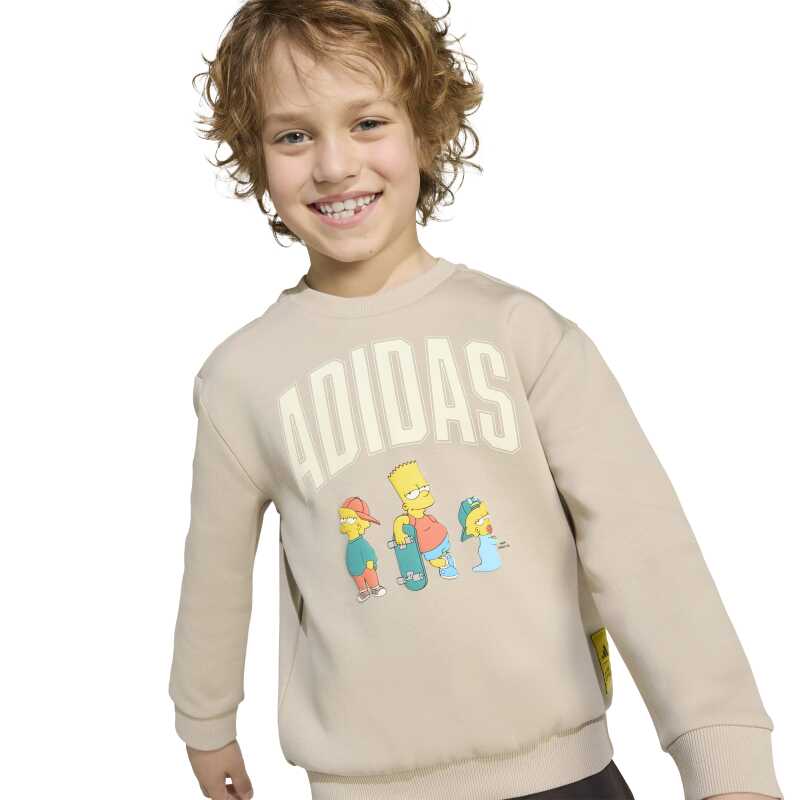 Adidas The Simpsons Bej Çocuk Eşofman Takımı - 4