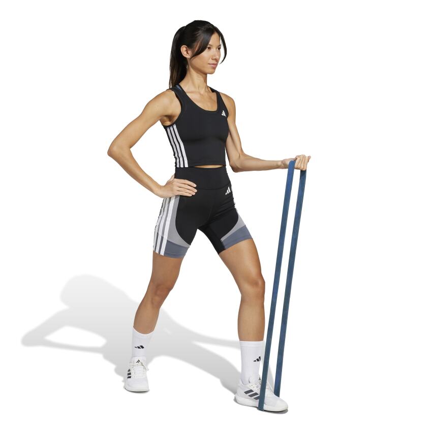 Adidas Train Essentials 3-Stripes Crop Siyah Kadın Atlet - 3