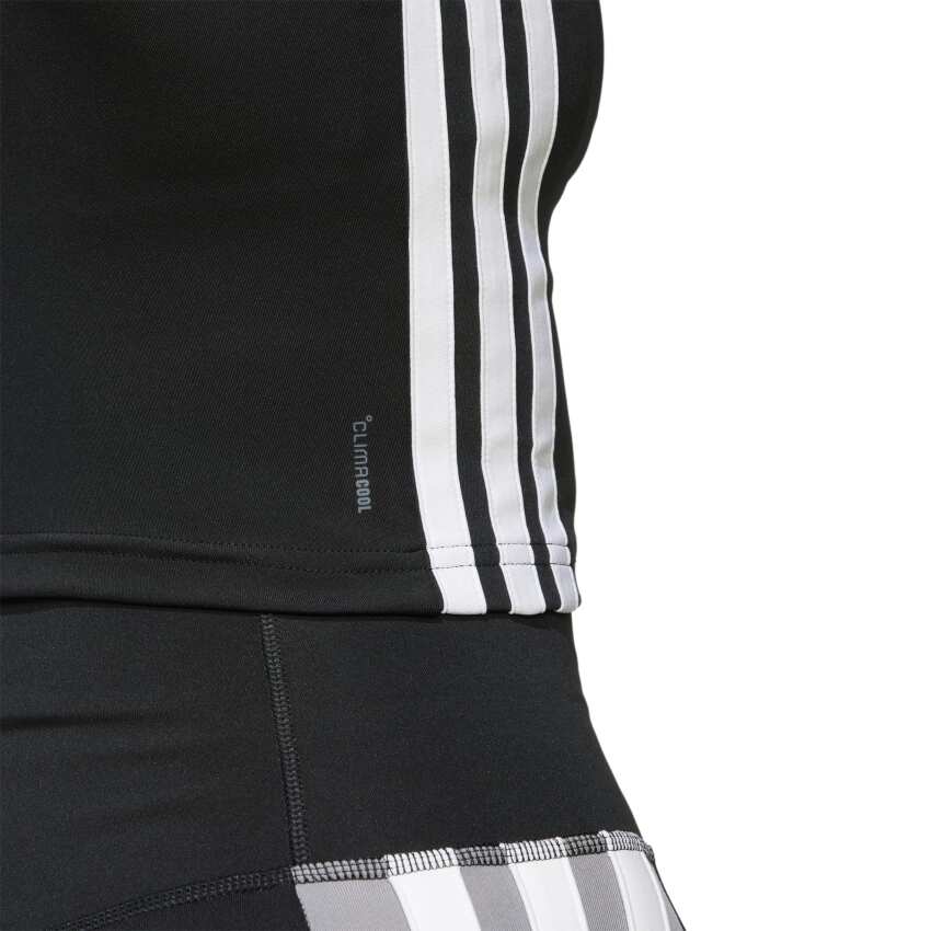 Adidas Train Essentials 3-Stripes Crop Siyah Kadın Atlet - 5