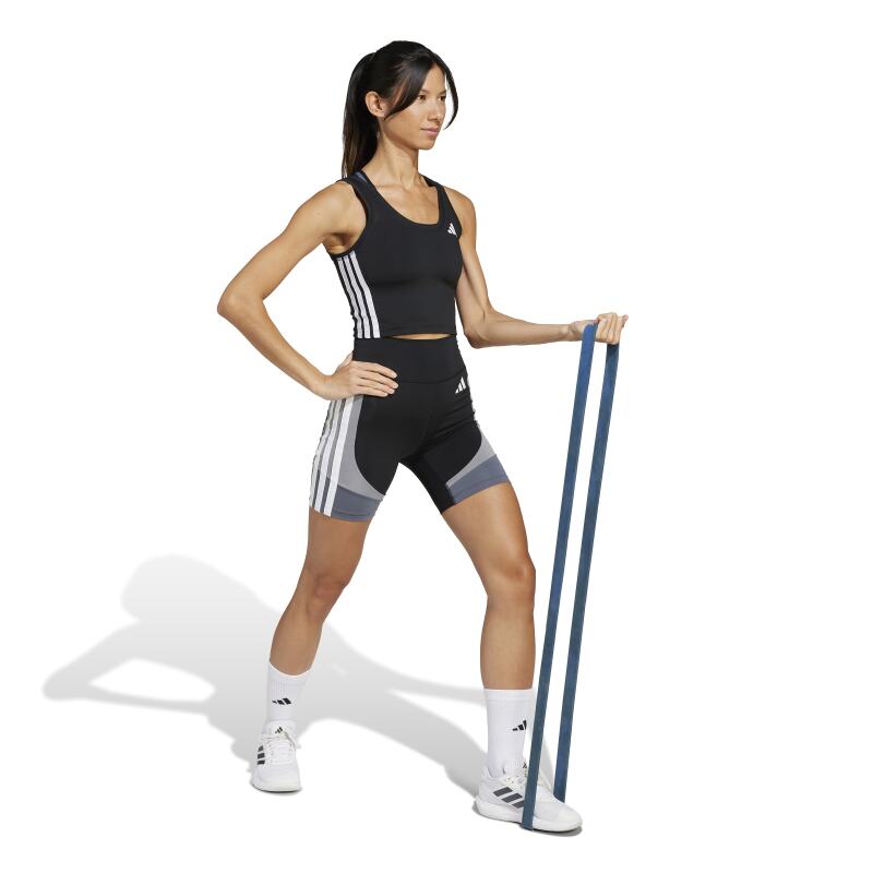 Adidas Train Essentials 3-Stripes Crop Siyah Kadın Atlet - 3