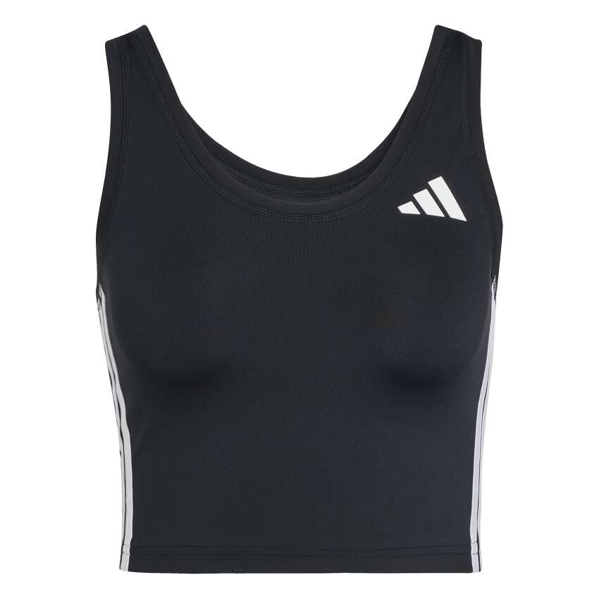 Adidas Train Essentials 3-Stripes Crop Siyah Kadın Atlet - 6