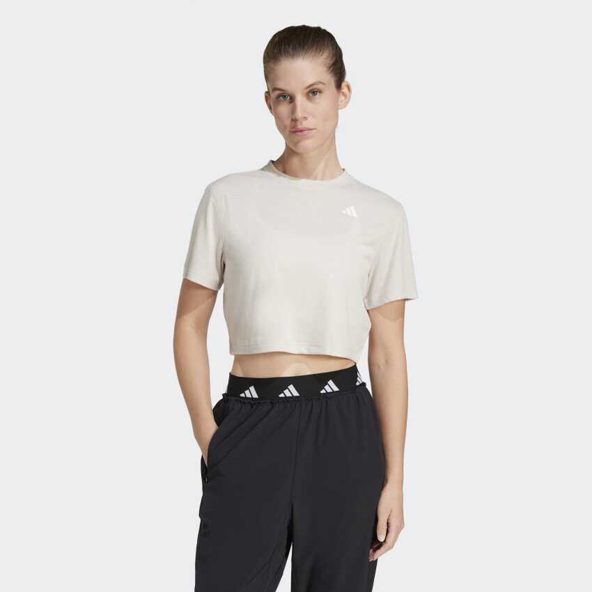 Adidas Train Essentials Boxy Bej Kadın Tshirt - 1