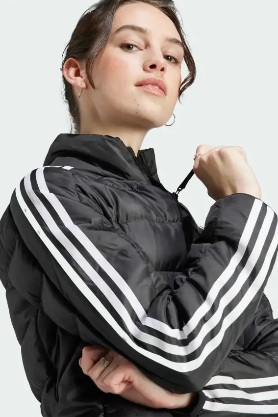 Adidas Essentials 3 Bantlı Hafif Dolgulu Siyah Kadın Mont - 4