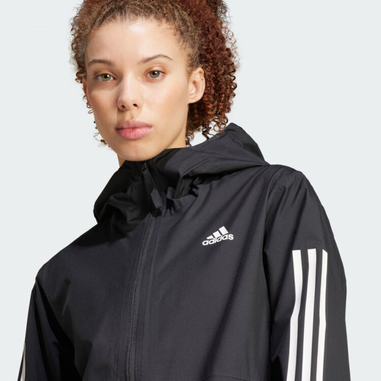 Adidas Essentials 3-Stripes RAIN.RDY Siyah Kadın Mont - 5