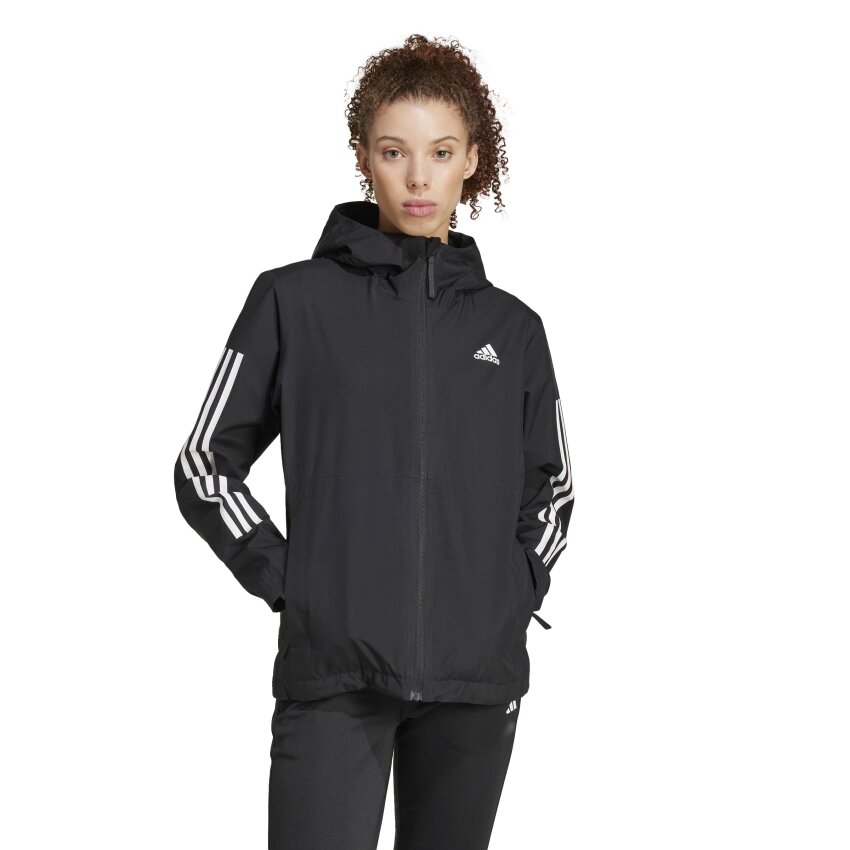 Adidas Essentials 3-Stripes RAIN.RDY Siyah Kadın Mont - 1