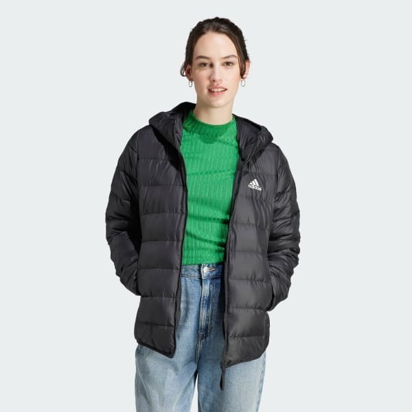 Adidas Essentials Light Down Kapüşonlu Siyah Kadın Mont - Adidas