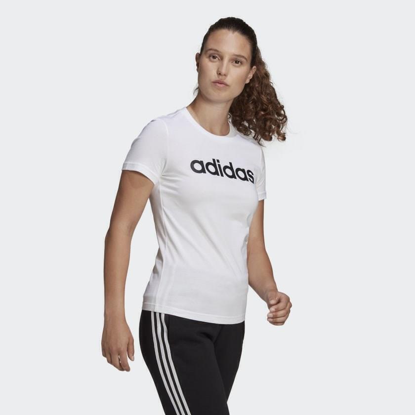 Adidas W LIN T Beyaz-Siyah Kadın Tshirt GL0768 - 4