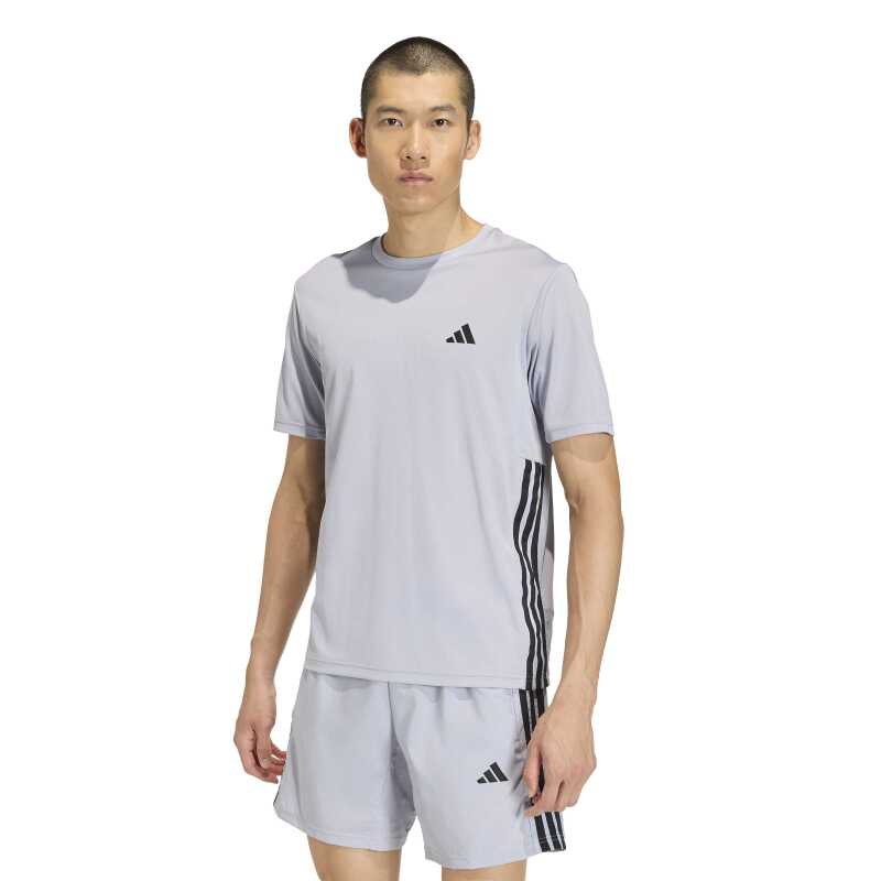 Adidas Workout Essentials Base 3-Stripes Gri Erkek Tshirt - 1