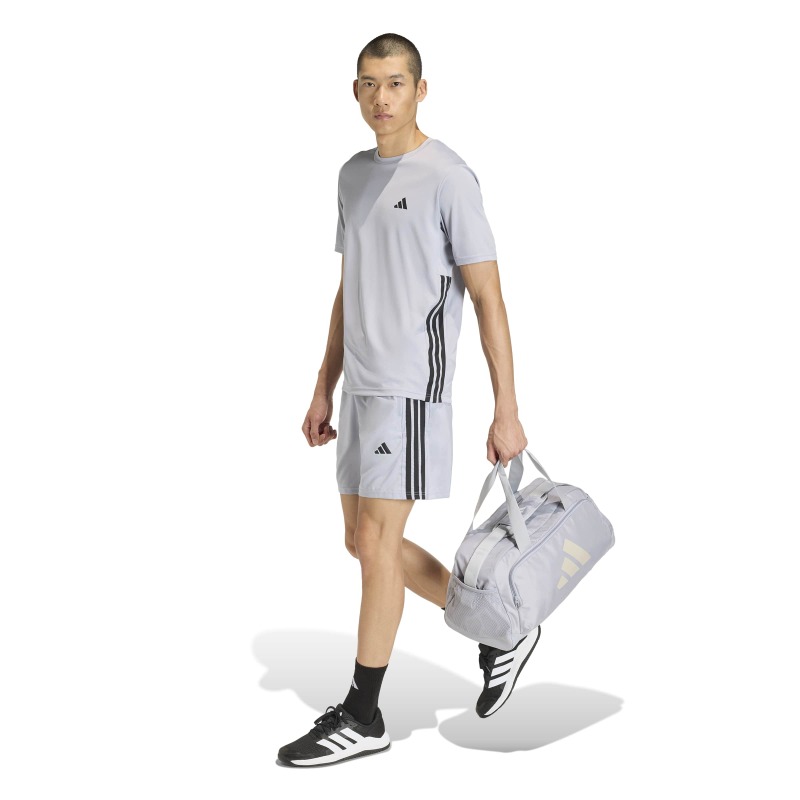 Adidas Workout Essentials Base 3-Stripes Gri Erkek Tshirt - 4