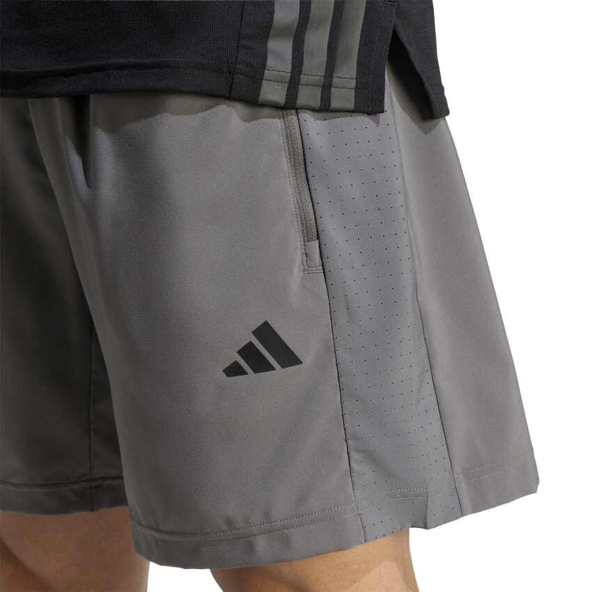 Adidas Workout Essentials Base Dokuma Gri Erkek Şort - 4