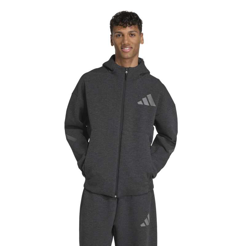 Adidas Z.N.E. Premium Full-Zip Siyah Erkek Sweatshirt - Adidas