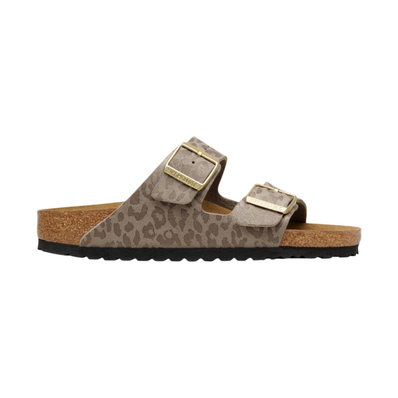 Birkenstock Arizona SYN Leopard Gri Kadın Terlik - Birkenstock