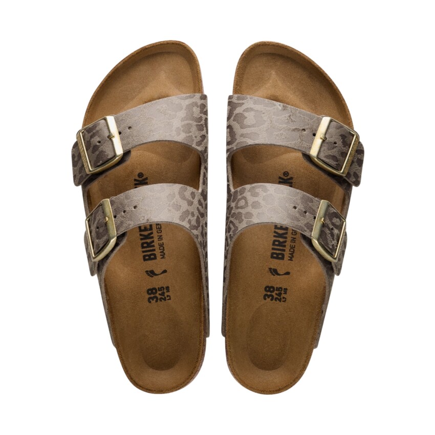 Birkenstock Arizona SYN Leopard Gri Kadın Terlik - 3