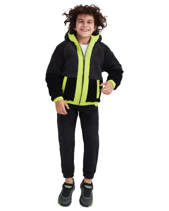 Skechers Outdoor Fleece Full Zip Sherpa Siyah Çocuk Polar - Skechers (1)