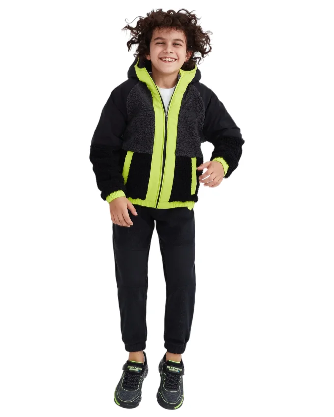 Skechers Outdoor Fleece Full Zip Sherpa Siyah Çocuk Polar - 2