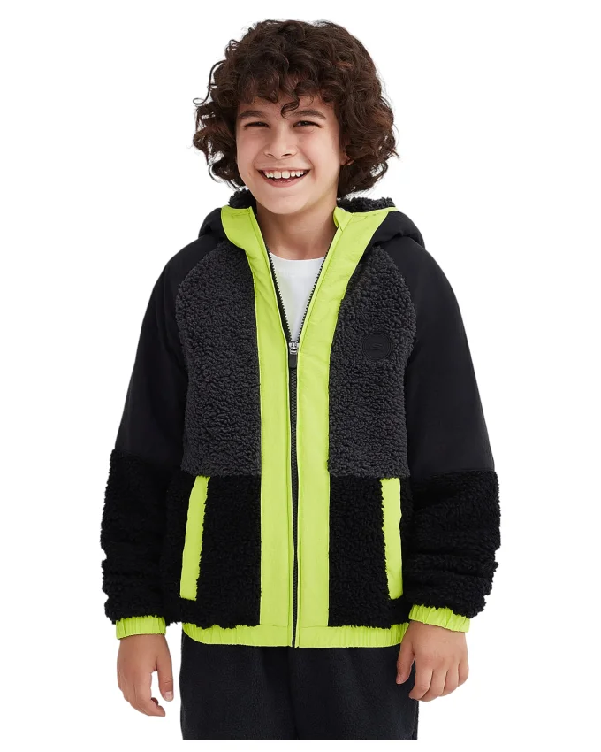 Skechers Outdoor Fleece Full Zip Sherpa Siyah Çocuk Polar - 1