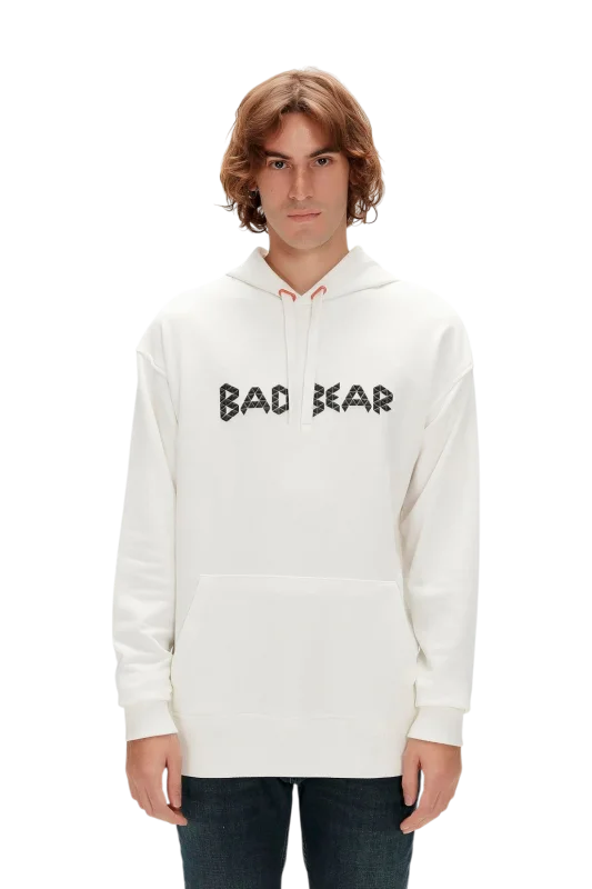 Bad Bear 3D Bad Hoodie Beyaz Erkek Sweatshirt 