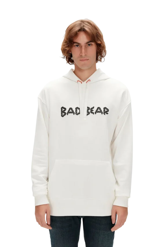 Bad Bear 3D Bad Hoodie Beyaz Erkek Sweatshirt - 1