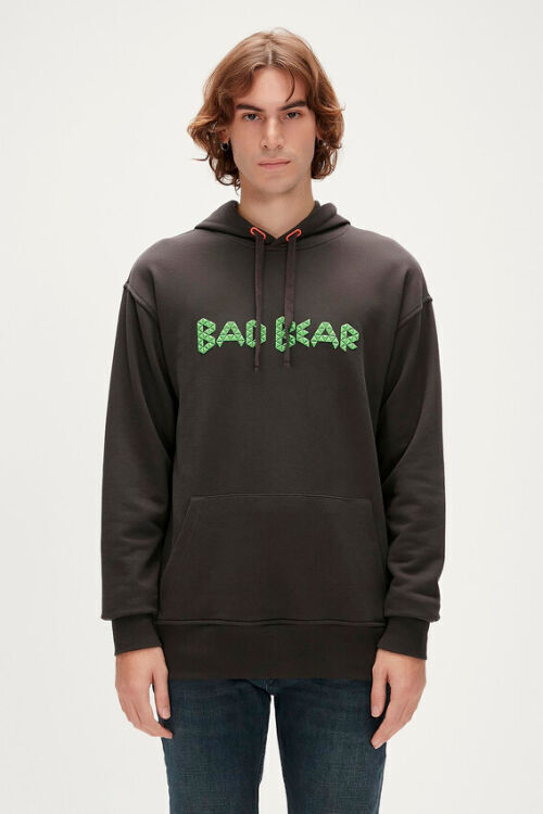 Bad Bear 3D Bad Hoodie Siyah Erkek Sweatshirt - 1