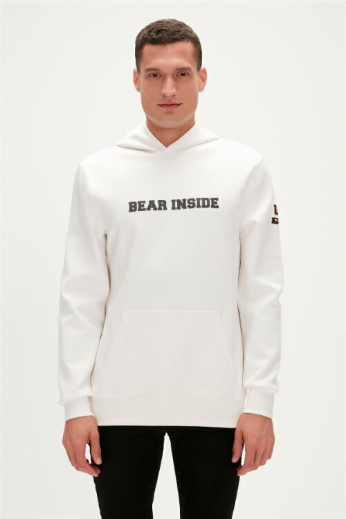 Bad Bear Arthur Hoodie Beyaz Erkek Sweatshirt - 1