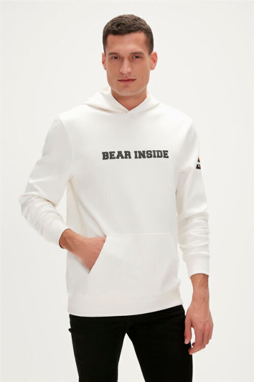 Bad Bear Arthur Hoodie Beyaz Erkek Sweatshirt - 2