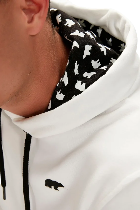 Bad Bear Bad Neck Hoodie Beyaz Erkek Sweatshirt - 3