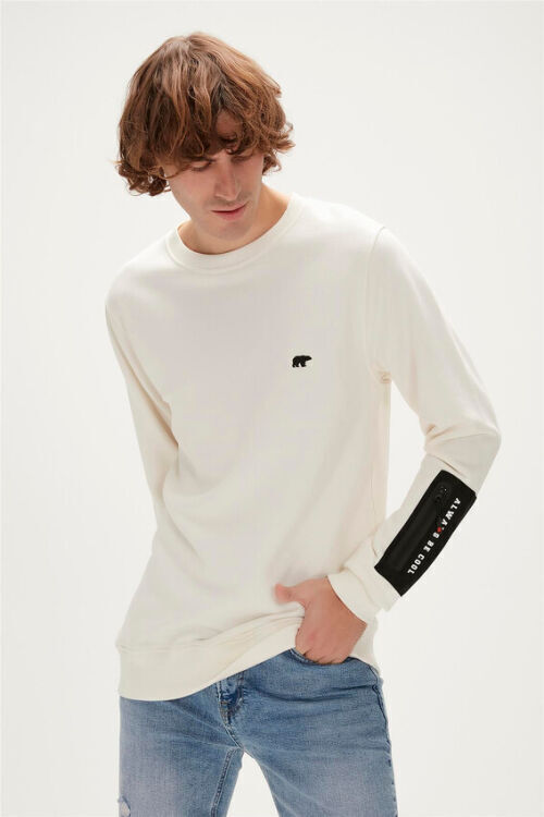 Bad Bear Be Cool Crewneck Beyaz Erkek Sweatshirt - 2