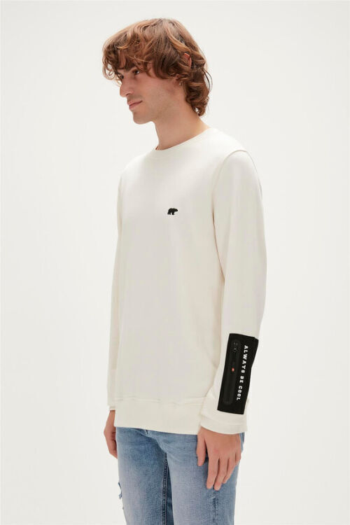 Bad Bear Be Cool Crewneck Beyaz Erkek Sweatshirt - 3