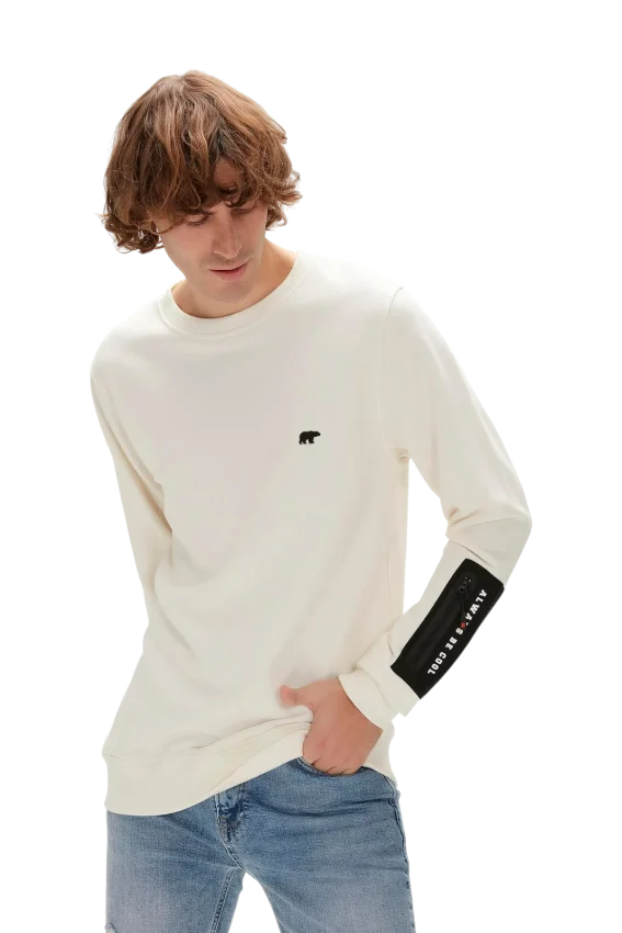 Bad Bear Be Cool Crewneck Beyaz Erkek Sweatshirt - 2