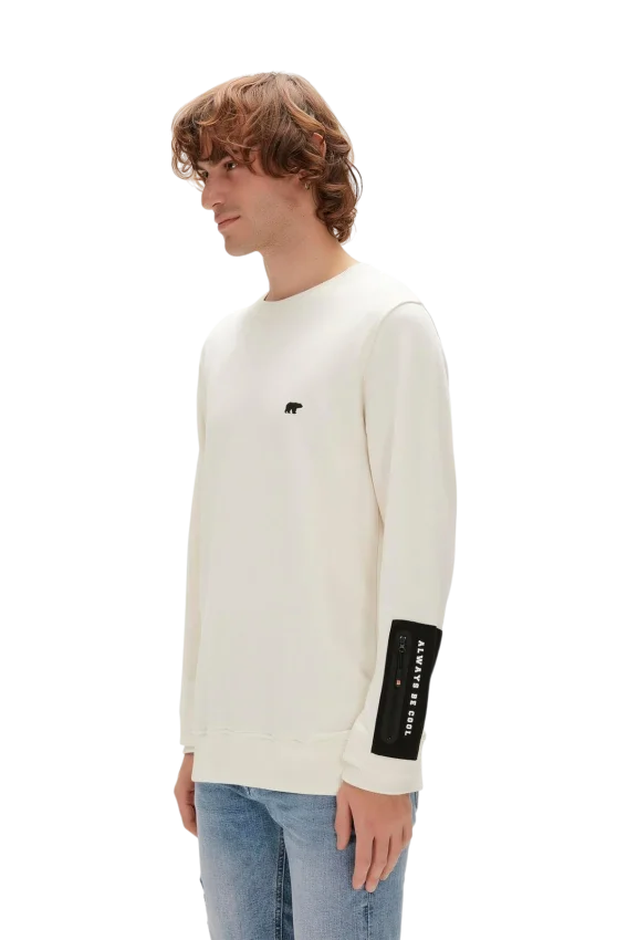 Bad Bear Be Cool Crewneck Beyaz Erkek Sweatshirt - 3