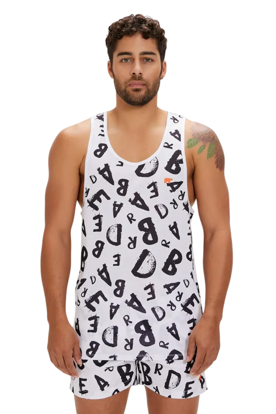 Bad Bear Bling Tank-Top Beyaz Erkek Atlet - 1