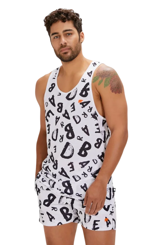 Bad Bear Bling Tank-Top Beyaz Erkek Atlet - 3