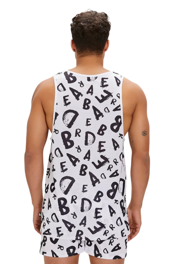 Bad Bear Bling Tank-Top Beyaz Erkek Atlet - 4