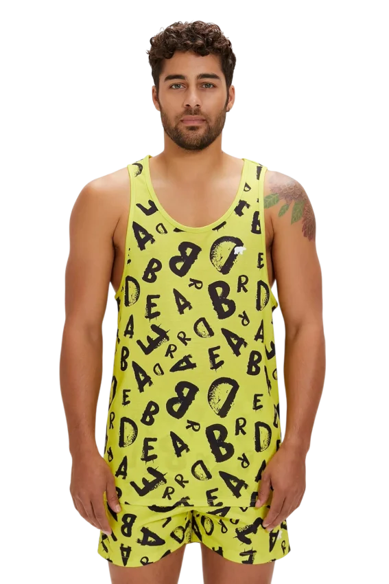 Bad Bear Bling Tank-Top Sarı Erkek Atlet - 1