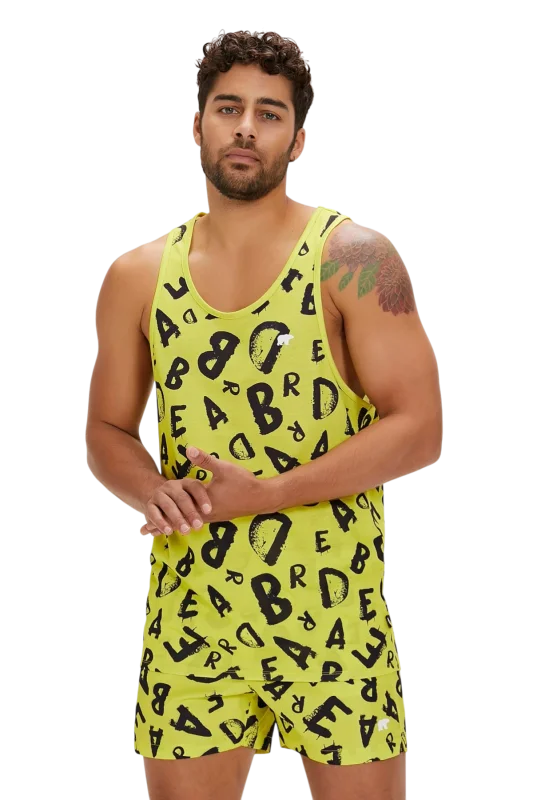 Bad Bear Bling Tank-Top Sarı Erkek Atlet - 3