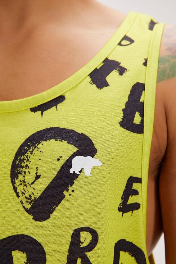 Bad Bear Bling Tank-Top Sarı Erkek Atlet - 5